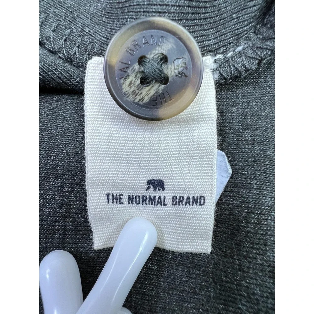 The Normal Brand Sweatshirt Mens 3XL Gray Puremeso Henley Mock‎ Neck Pullover